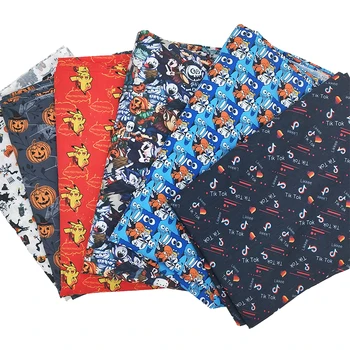 

50*145cm Halloween Cartoon Printed Polyester Cotton Fabrics For Masks /DIY Sewing Textile Tissue Patchwork Bedding Quilting DMWS