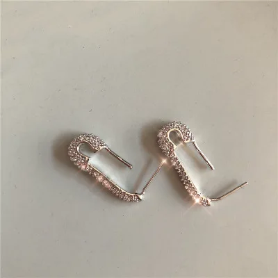 2 AOMU, корейская мода, стразы, Скрепка, серьги, модные серьги-гвоздики для женщин и мужчин, металлический геометрический Шарм, Модный Ювелирный Набор - Окраска металла: 2