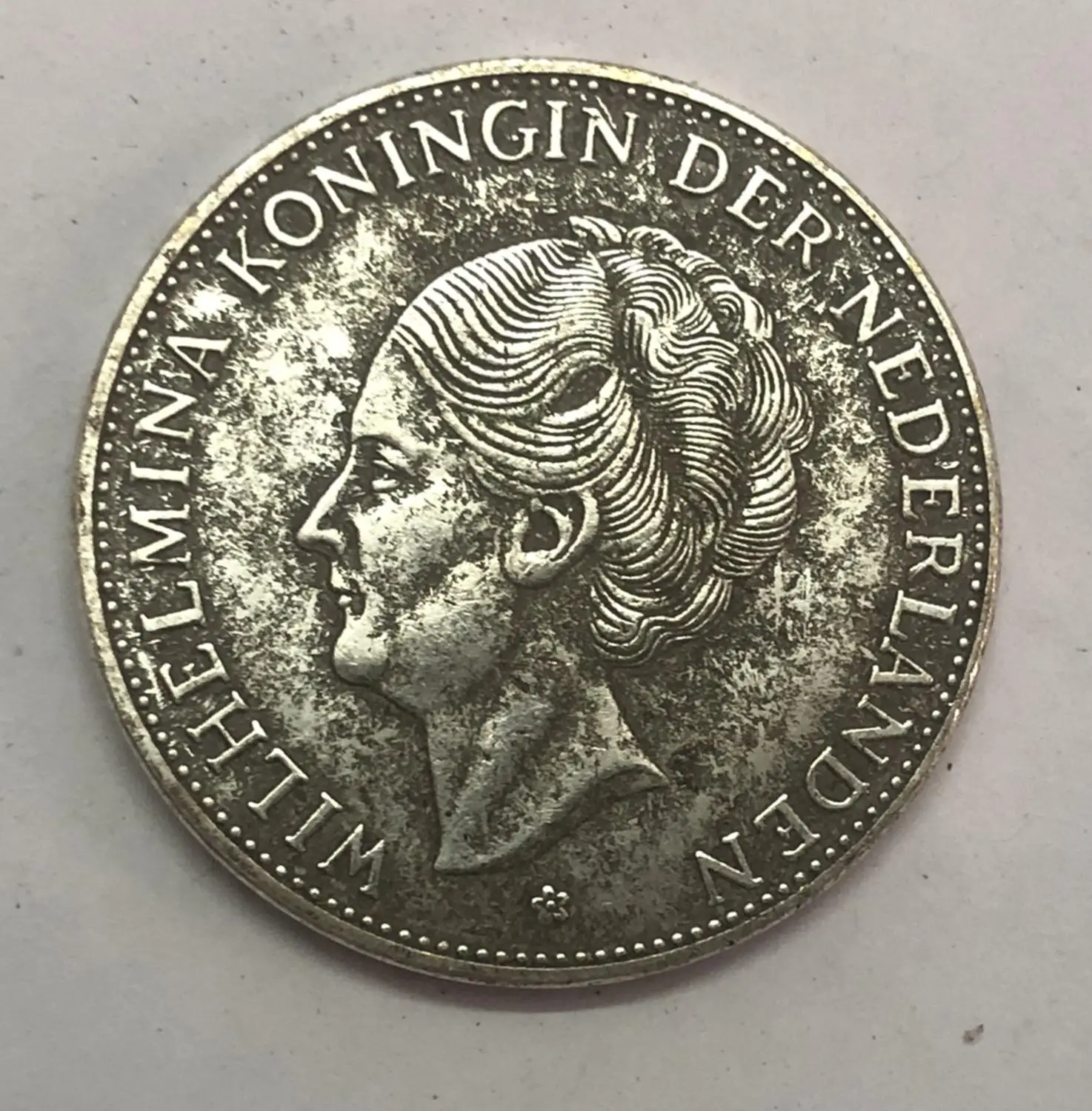 1929 Нидерланды 1G Queen Wihelmina Посеребренная копия монет специального