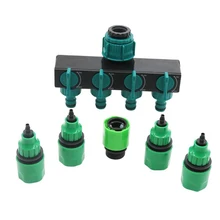 1 Set 4 Way 4/7 or 8/11 Hose Connector Fitting Water Diverter Drip Garden Irrigation