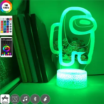 

Game lamp Among us 16 Colors 3D Night Light Home Table Decor Atmosphere Children Festival Gift Toy Led Remote control Night Lamp