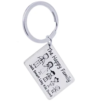 

Personalized Name Fashion Keychain Parents Happy Family Fashion Commemorative Gift