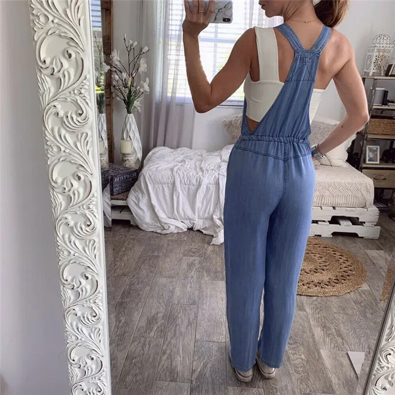 New Fashion Women One-Piece Sexy Jumpsuits Casual Overalls Denim Jeans Bib Trousers Rompers Women Long Pants 3S19 (3)