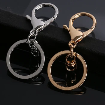 

1Pc Rhodium Gold C Lobster Clasp Key Hook Chain Split Keyring Findings for making keychain Caraccessories