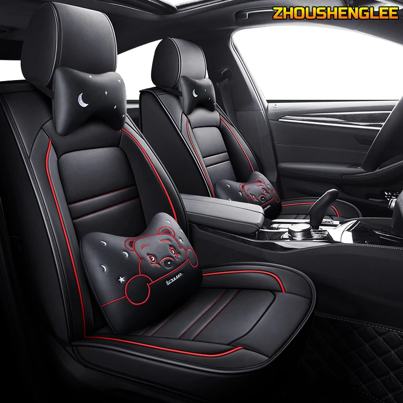 ZHOUSHENGLEE Leather car seat cover For Peugeot 205 206 207 2008 3008