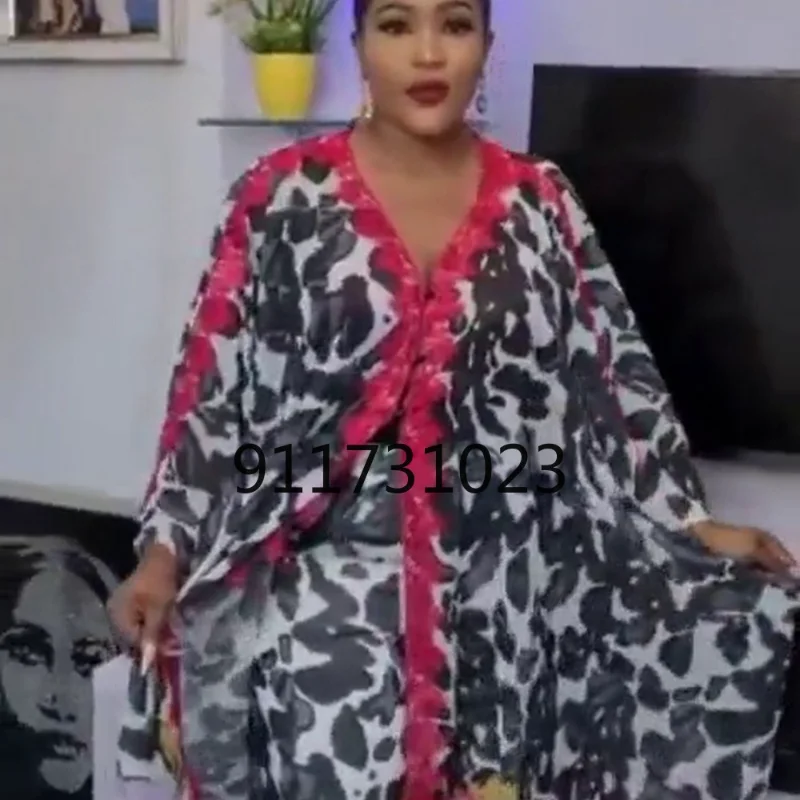 African Dresses for Women Summer Sexy 2021 New Arrival Printing Dress Suit with Pant Clothes | Тематическая одежда и