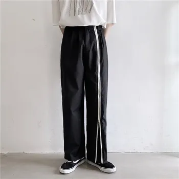 

20SS Men Casual Pants Zipper Design High waist Casual Straight Suit Pants Male Dark Japanese Style Streetwear Trousers