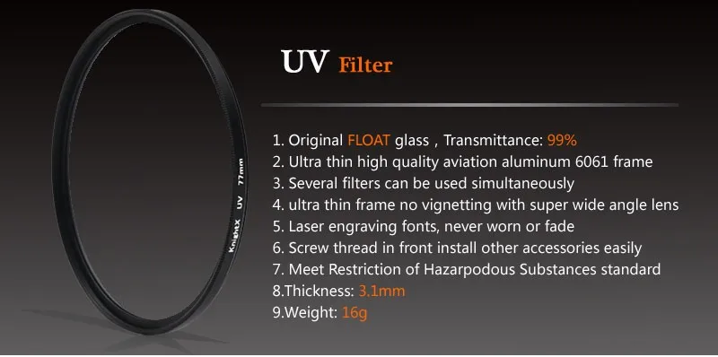 KnightX FLD UV CPL ND Star поляризационный grad фильтр для объектива камеры для canon nikon 49 мм 52 мм 55 мм 58 мм 62 мм 67 мм 72 мм 77 мм