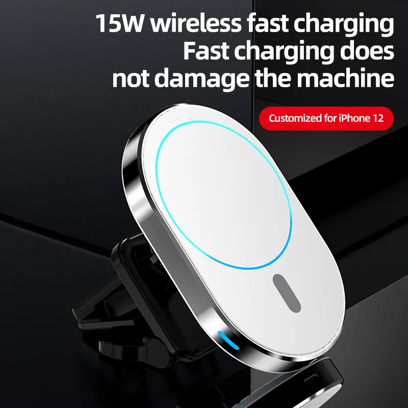 15W Magnetic car Wireless Charger phone holder wireless charging For iphone 12 pro Magsafing  phone accessories Charger Station