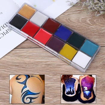 

12 Colors Body Paint Oil Painting Tattoo Face Body Art Painting Makeup Cosmetic Body Painting For Party
