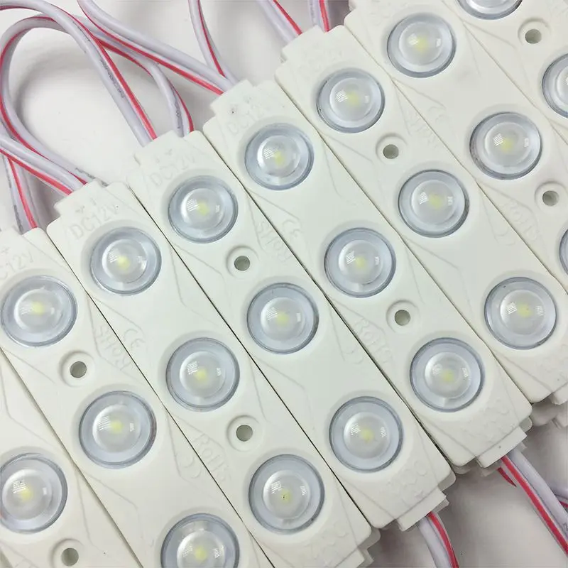 

1000pcs/lot wholesale 2835 Injection LED Module 3LED Lens 160 Degree,12V 1.5W Advertising Light LED Modules