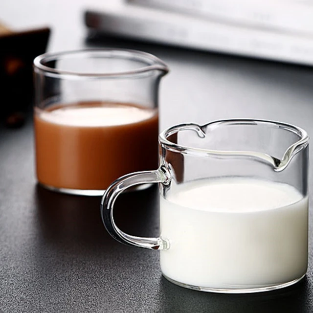 Glass Espresso Shot Measuring Glass, Measuring Cups with Spout, Spout Espresso Shot Glass for Milk, Espresso, Coffee, Drinks, Size: 100ML(2.76*2.17*