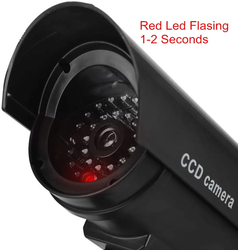 BW 2x Fake Dummy CCTV Dome Security Camera Flashing LED Indoor Outdoor Warning Sign - View #3