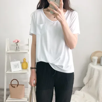 

Sleeve Womens Tops 2018 Spring Autumn Gray Tee Shirt Femme Korean Style T-Shirt Cotton New Black