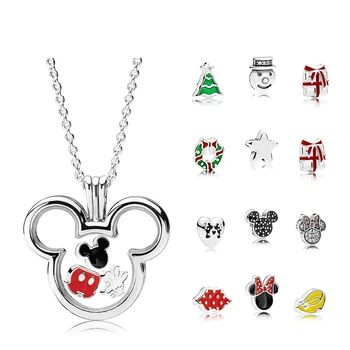 

2019 100% high quality Cartoon SHINING STAR PETITE CHARM HAPPY SNOWMAN CHRISTMAS TREE HEART KEY FLOATING LOCKET NECKLACE