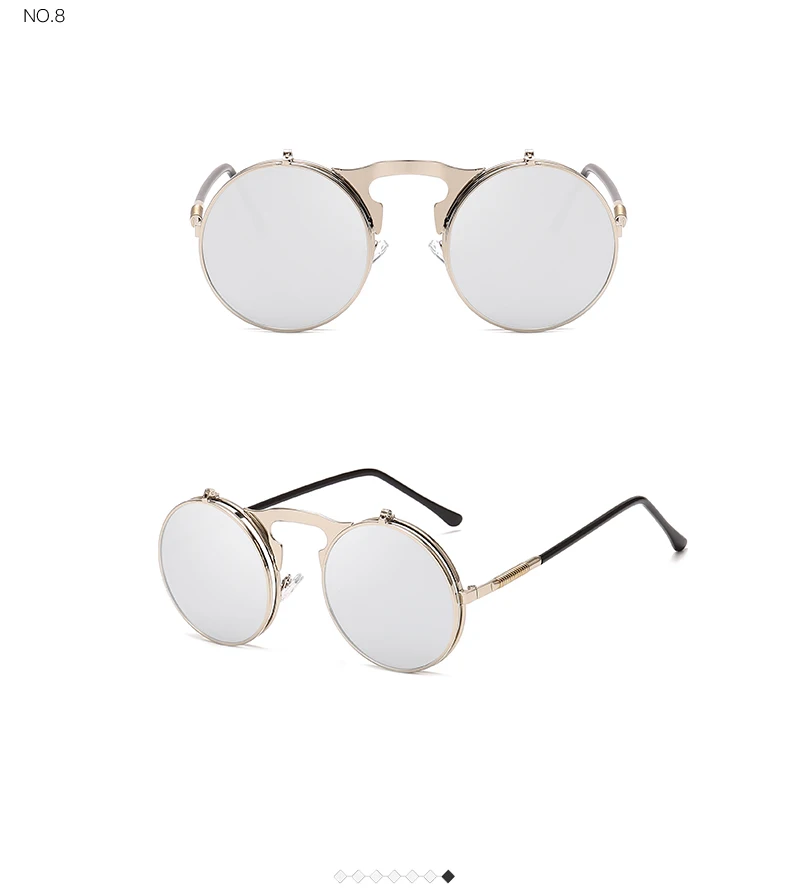 AEVOGUE винтажные стимпанк Солнцезащитные очки Мужские откидные круглые стимпанк двухслойные раскладушки UV400 унисекс AE0680
