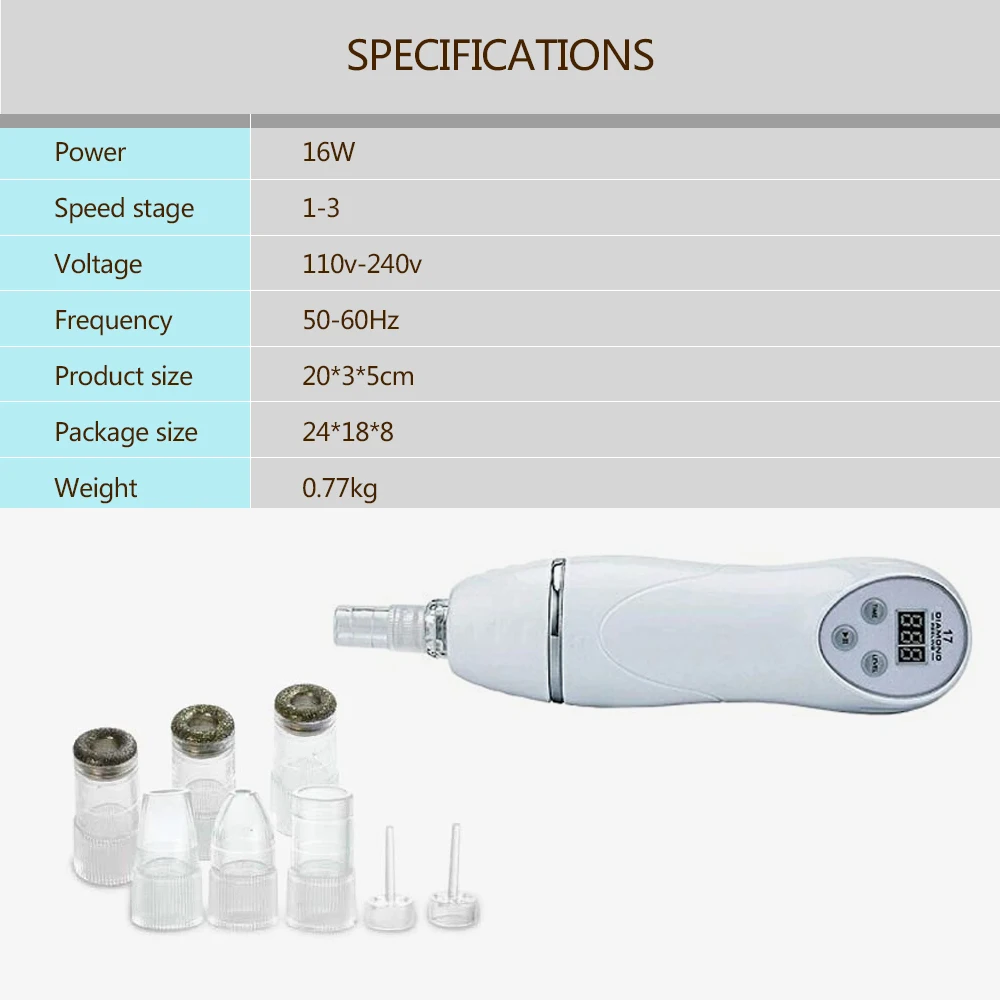 Алмазная микродермабразия машина для удаления черных точек электрический пылесос для удаления черных точек очиститель пор для лица Инструменты для ухода за кожей