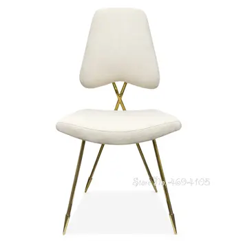 

6pcs Nordic Iron Art Dining Chair Simple Bedroom Makeup Creativity Back Stool Dressing Chair High Quality