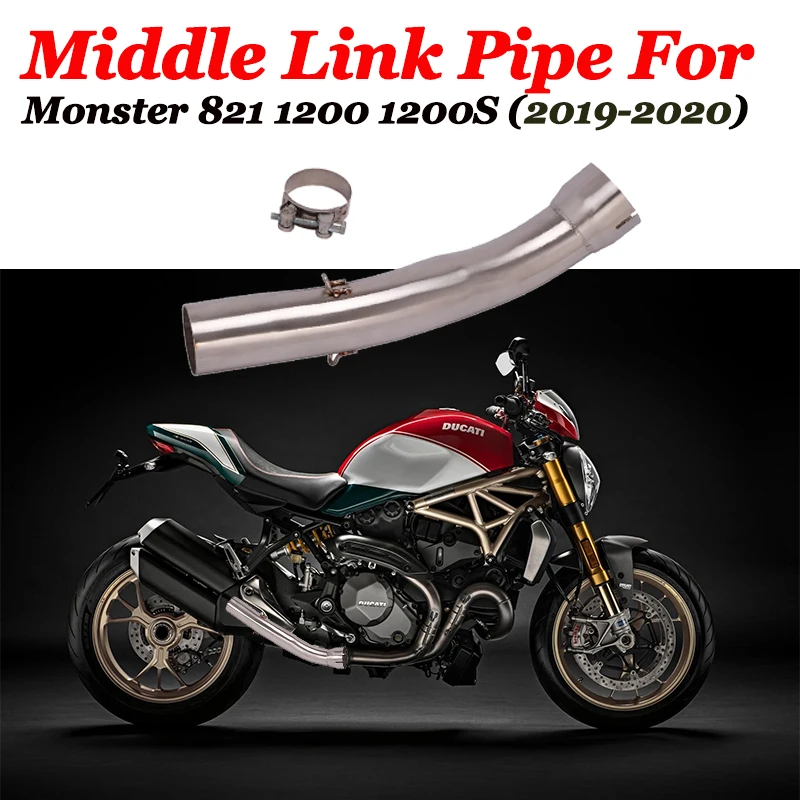 Для DUCATI Monster 821 1200 1200S 2019 2020 мотоциклетная выхлопная труба из нержавеющей стали |