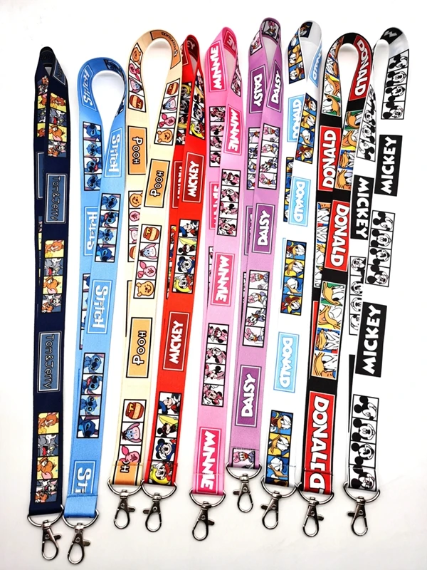 

New cartoon stitch mickey minnie Neck Strap Lanyards Badge Holder Rope Pendant Key Chain Accessorie