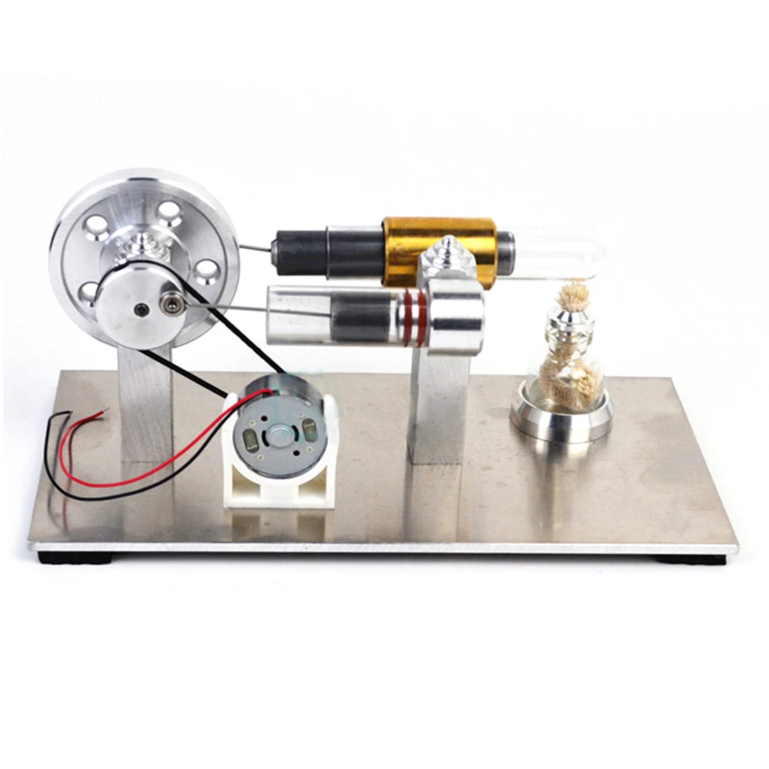 Metal Single-Cylinder Stirling Engine External Combustion Generator Model DIY Stem Engine Model