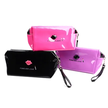 

Women Travel Portable PU Cosmetic Bag Fashion Bright Color Waterproof Cosmetic Bag With Zipper Multifunction Makeup Bag