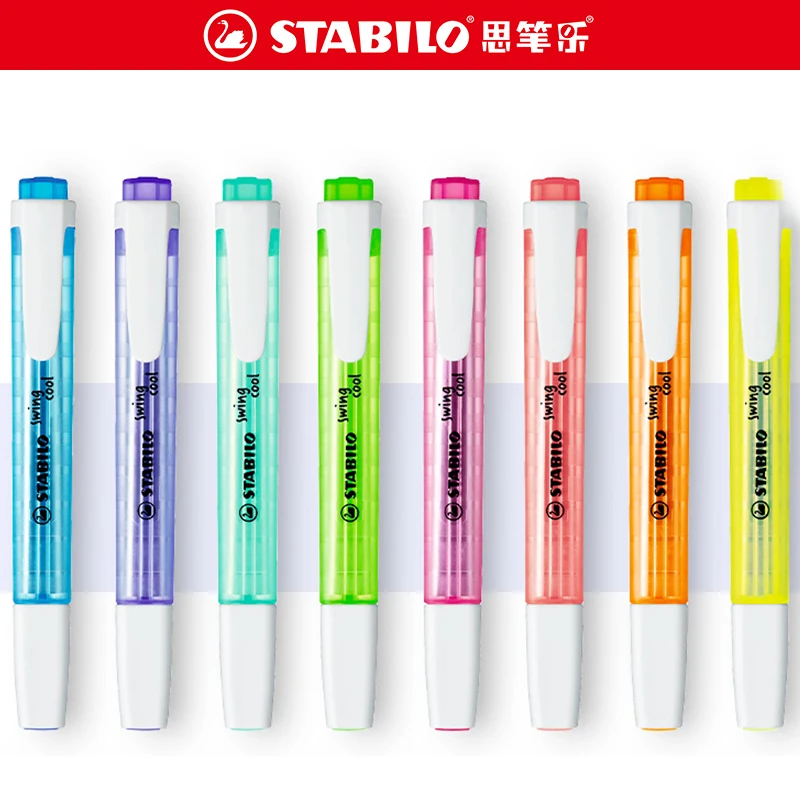 Stabilo-Cool Highlighter Color Marker Pen, Nota Papelaria, Segurança e Proteção Ambiental, Macaron, 15 Cores Opcionais, 275