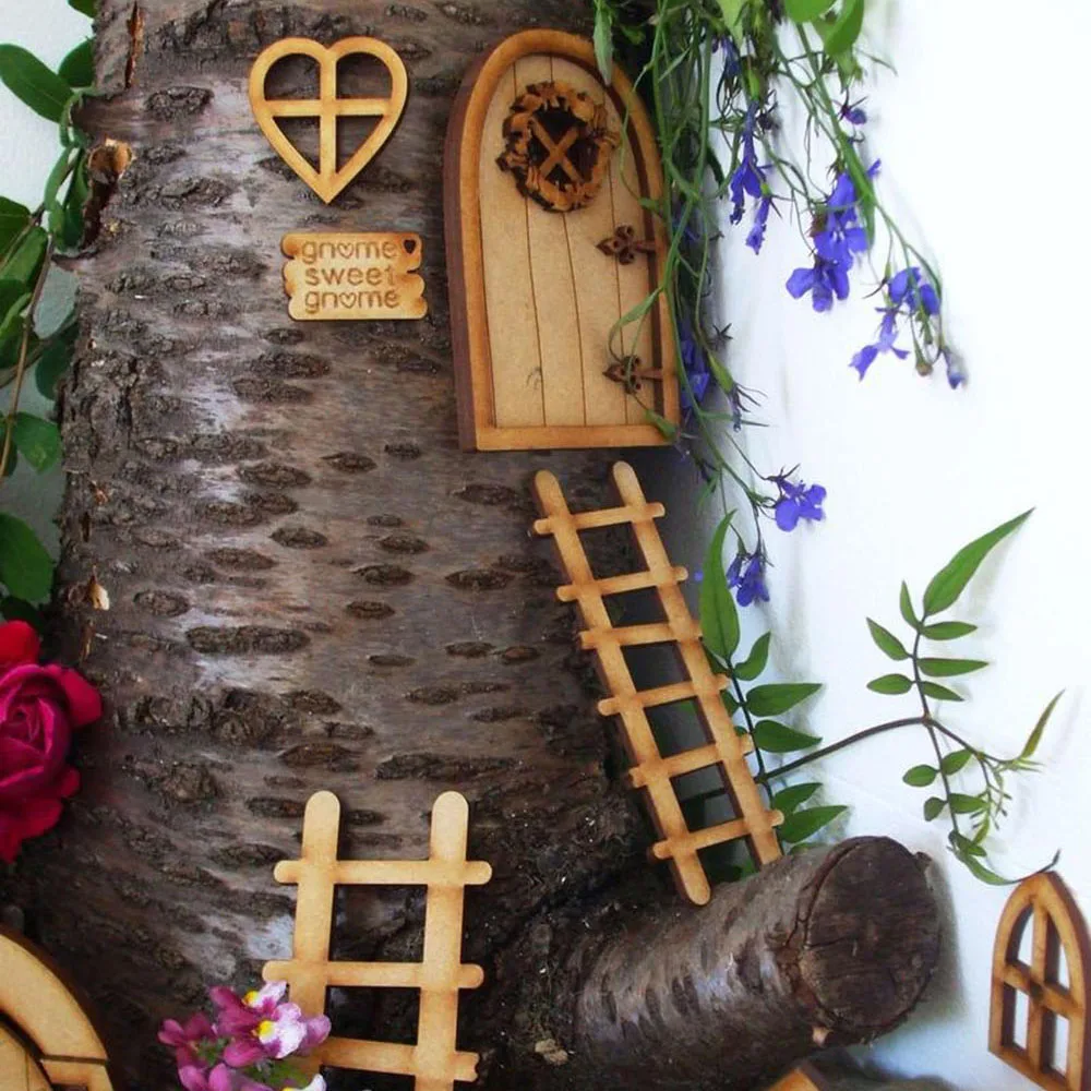 Cute Miniature Fairy Gnome Window Door Elf Home Garden Yard Art Sculpture Outdoor Statues Decor Dollhouse DIY Vintage Figurines ornament crafts miniature figurines miniature ornament