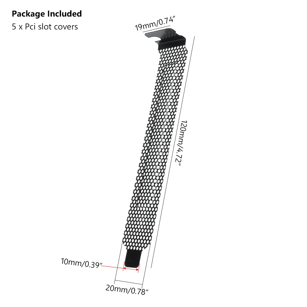 Hard Steel Black Mesh PCI Chassis Slot Covers Bracket Dust Filter With Screws Blanking Plate For PC Computer 5pcs 120x20x12mm chassis cooling dust filter pc case dust filter