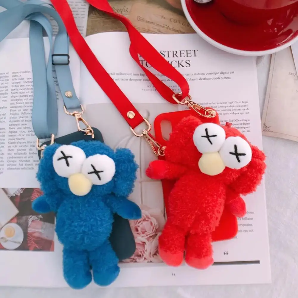 

Cartoon Anime Sesame Street Elmo Oscar Cookie soft silicone Phone Case for iphone xs max x 10 6 6s 7 8 Plus 3d fur plush doll