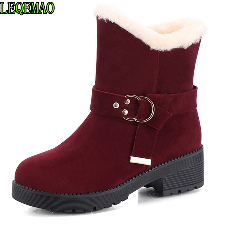 

Snow Boots Woman 2019 Winter Women Ankle Boot Korean Fashion Plus Size Non-slip Flat Booties Keep Warm Ladies Shoes Botas mujer