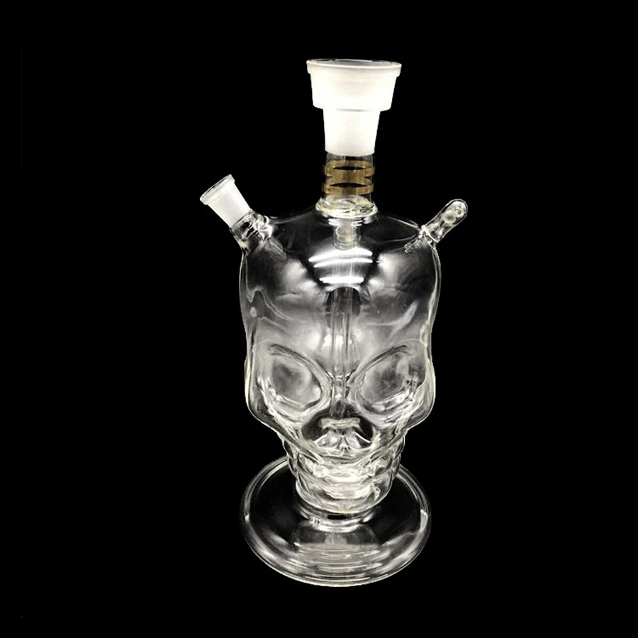 Дизайн специальная форма черепа прозрачное стекло наргиле кальян со светодиодной подсветкой боросиликатный кальян с черепом водные трубки для курения B