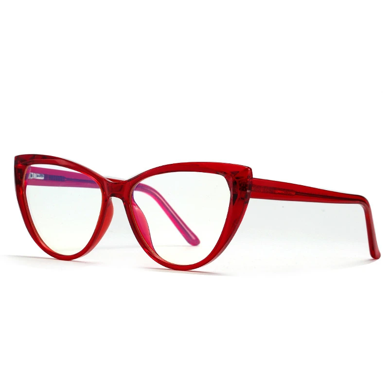 YOOSKE, анти-синий светильник, кошачий глаз, очки, оправы для женщин, Ретро стиль, TR90, оптическая оправа, прозрачные компьютерные очки - Цвет оправы: red