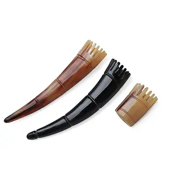 

Natural Ox Horn Hair Comb Acupoint Massage Comb Scalp Cleaning Comb Head Massager