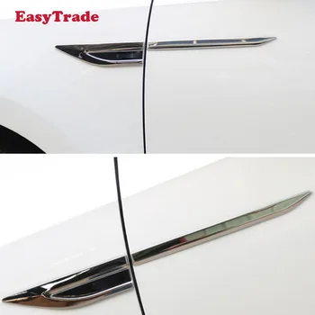 

Stainless steel Car Side Fender 3D Vent Air Sticker Decal Automobile Engine Cover Side Stickers For Volkswagen vw JETTA MK6