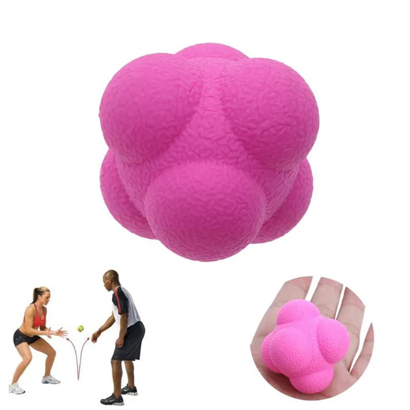 5,5 см шестигранный мяч для реакции силиконовые подвижности, рефлекторные упражнения, Спорт фитнесс тренировка, мяч