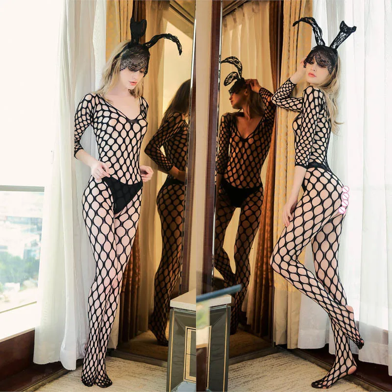 

Женские колготки, колготки, брюки, Сетчатое сексуальное нижнее белье, цельнокроеное Сетчатое белье с большими дырками, шелковые чулки с открытой промежностью