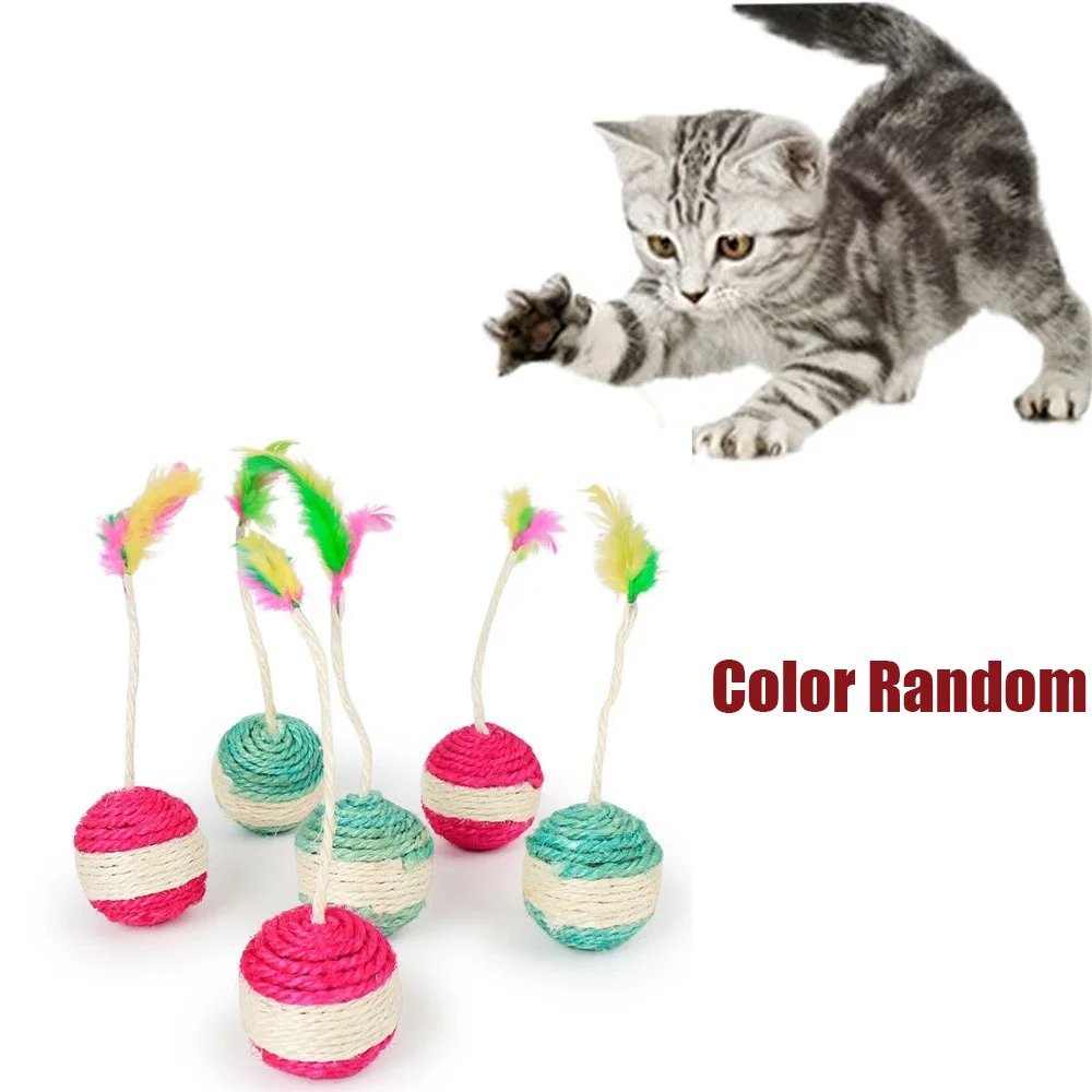 Игрушка для домашних животных, кошек, котят, скручивающийся сизаль, Когтеточка, забавная игрушка для кошек, котенок, куклы для игр, Becudda, диаметр 6,5 см