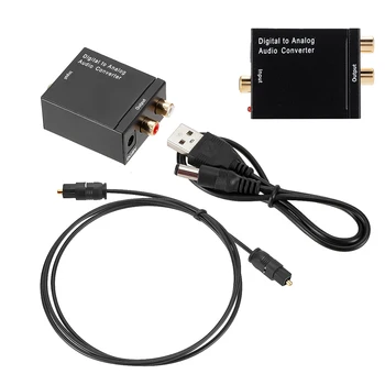 

3.5mm Optical Digital Stereo Audio SPDIF Toslink Coaxial Signal To Analog Converter DAC Jack 2*RCA Amplifier Decoder Adapter
