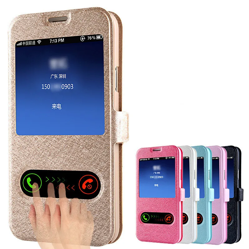 Флип чехол с окошком для Samsung Galaxy Note 5 4 3 умный кожаный Tpuch S9 Plus S7 S6 Edge S5 S4 Mini