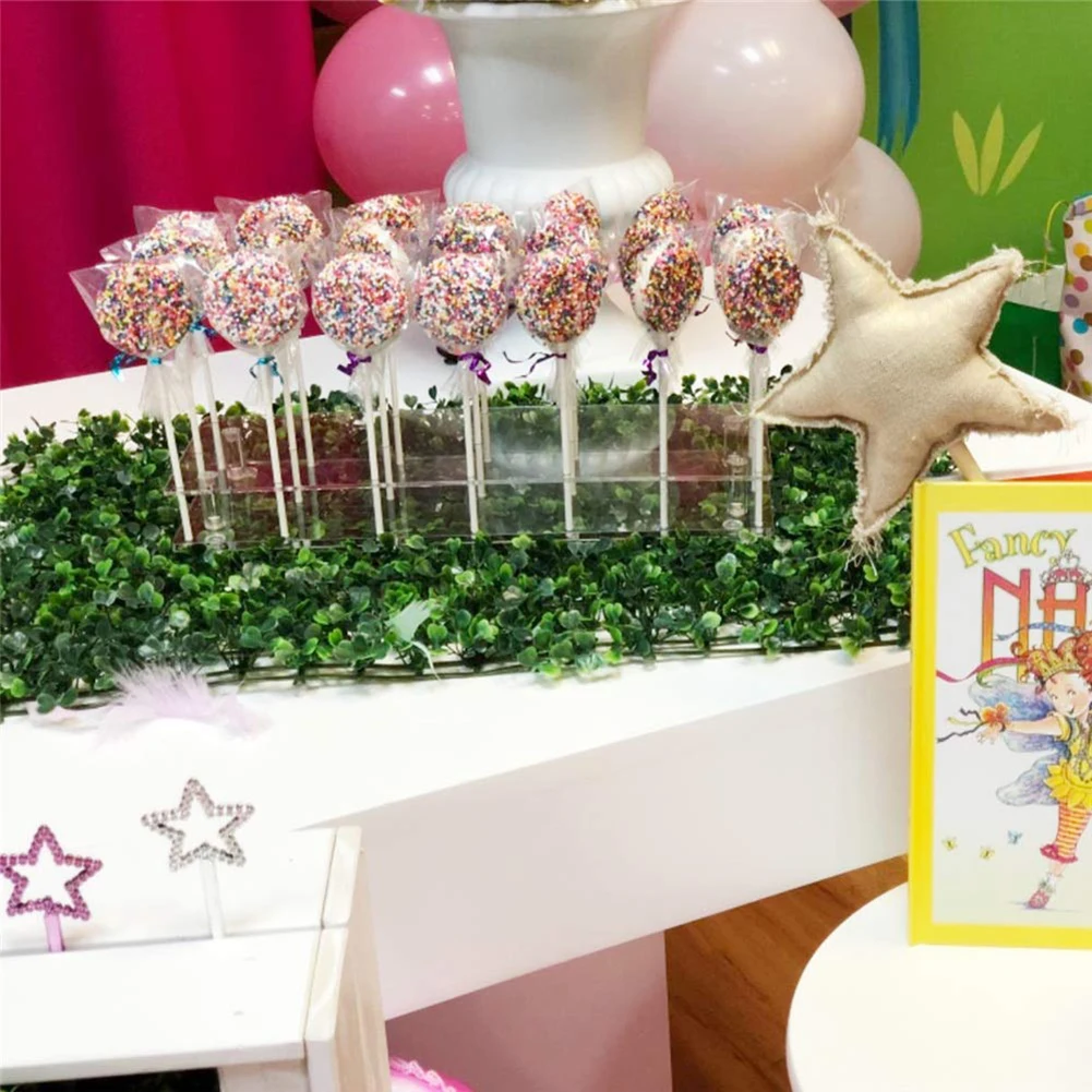 15 Holes Acrylic Lollipop Display Stand Wedding Party Candy Dessert Stick Holder Acrylic Rectangle Shape Durable Display Holder