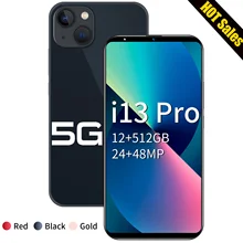 Téléphone portable i13 Pro débloqué, écran HD de 512 pouces, 12 go de RAM, 6.3 go de ROM, batterie de 5800mAh, double SIM, bon marché