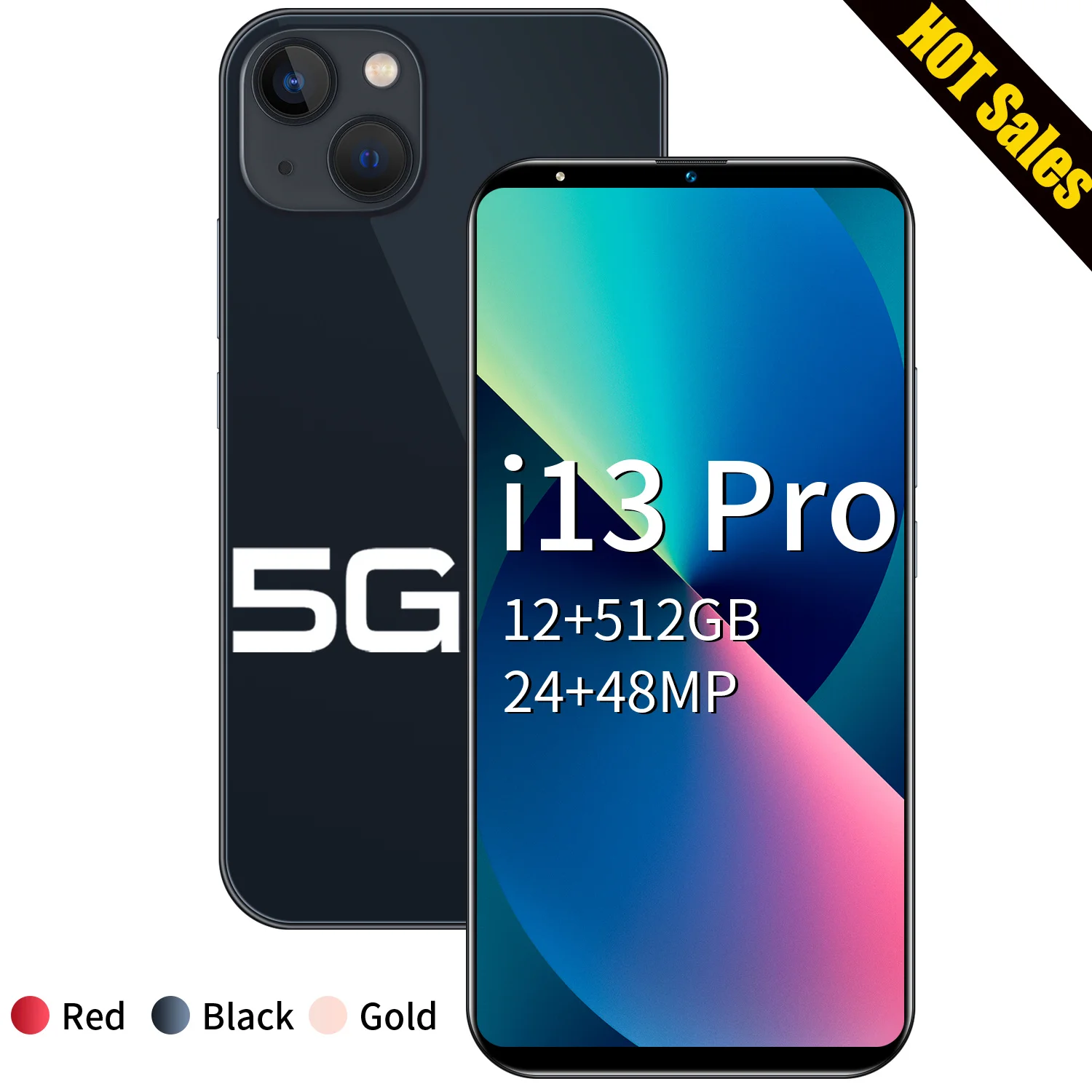 Недорогие телефоны i13 Pro 12 Гб ОЗУ 512 ПЗУ 6 3 дюйма HD экран 5800 мач разблокированные