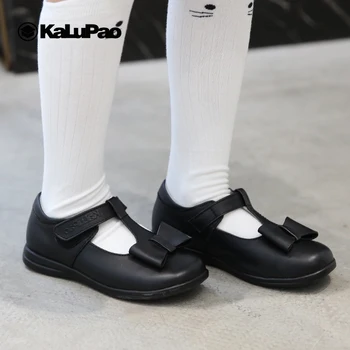 

KALUPAO Newest Spring Autumn Princess Girls Shoes Kid Party Dress Shoes Fashion Bowknot Black Leather School Shoes For Children