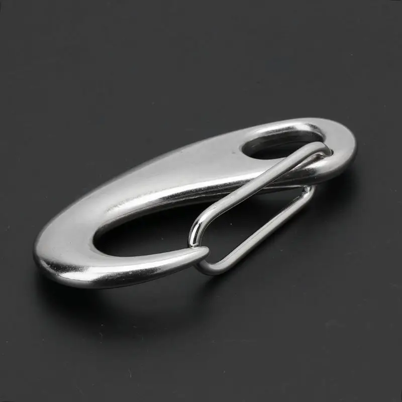 Boat Marine Stainless Steel Egg Shape Spring Snap Hook Clip Quick Link Climbing Carabiner
