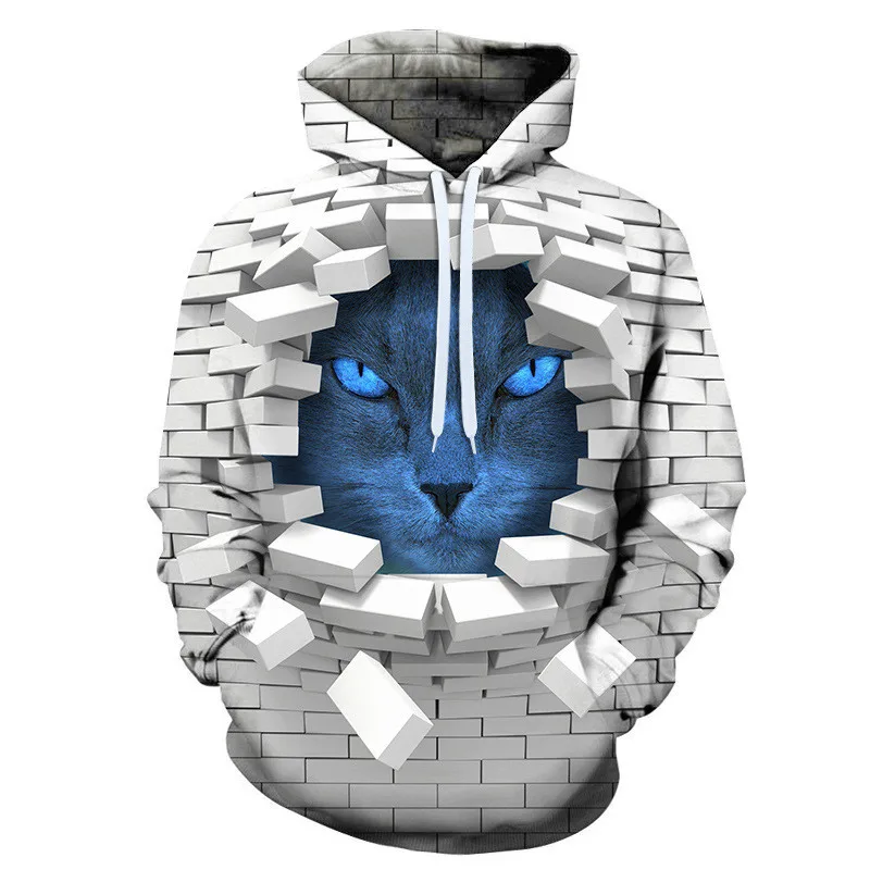 Новые модные толстовки с 3d принтом акулы, мужские забавные толстовки, уличная одежда в стиле хип-хоп, большие размеры 6XL, осень и зима - Цвет: as shown the picture