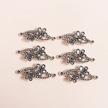 

10pcs 17*37mm Alloy Flowers Charms Pendants Necklace Earring Making Accessories Antique Silver Leaf Charms Diy Jewelry Making