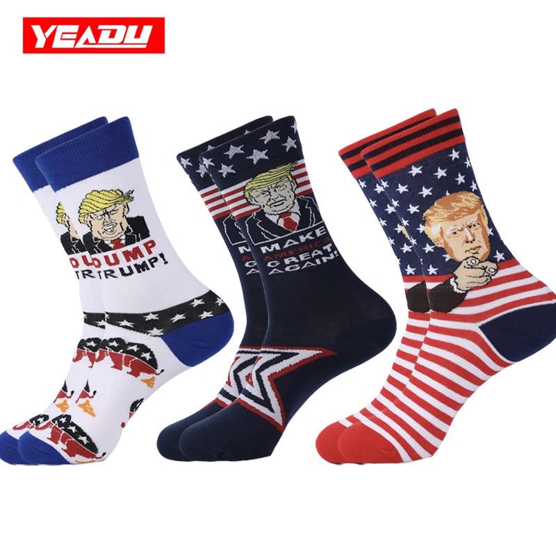 Donald Trump President Socks 2020 Hemp American Flag Striped Cotton Stocking