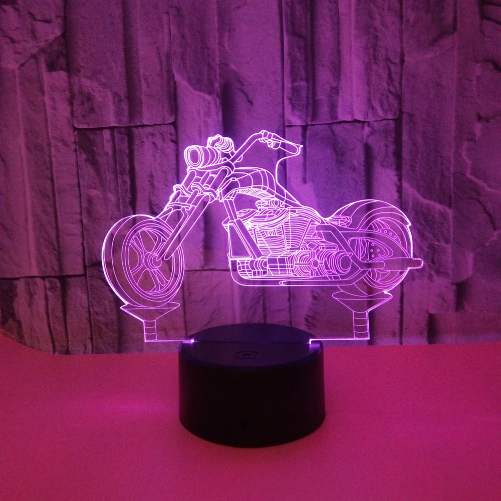 

Motor Shape USB 3D LED Lamp Night Light Acrylic Table lamp Touch 7 Colors Changing Motorcycle Sleeping Lamparas Light for Gift