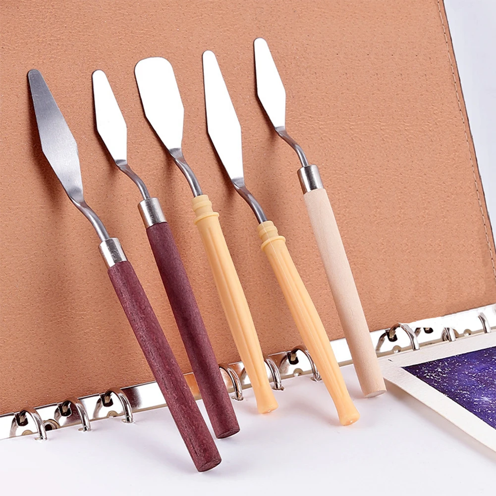 7Pcs/Set Stainless Steel Oil Painting Knives Artist Crafts Oil Painting Scraper Different Size Palette Spatula Art Tool Kit